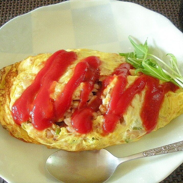 具だくさんで美味!キューちゃん入りオムライス♪